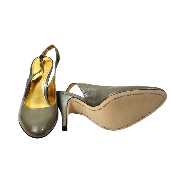 Enzo Angiolini Women's Slingback Heel Leather Pump in Pewter New 7 - Picture 3 of 5